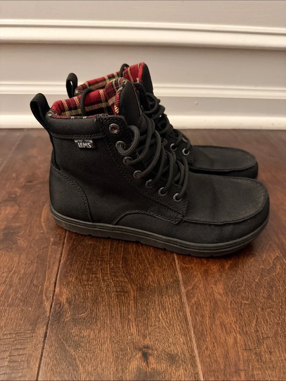 Lems Boulder Boot Black Canvas Men 8 / women 9.5